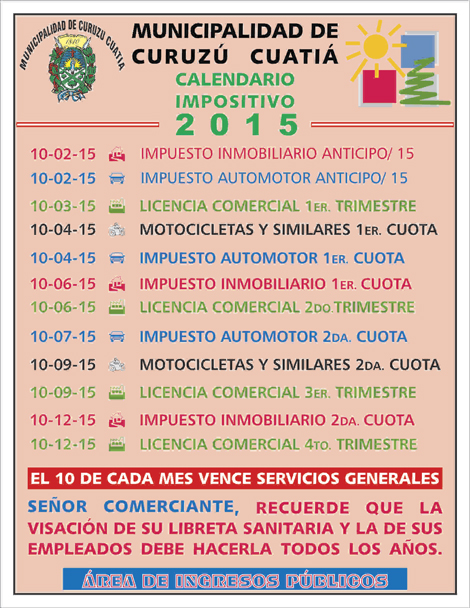 Calendario Impositivo 2015