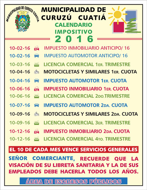 Calendario Impositivo 2016