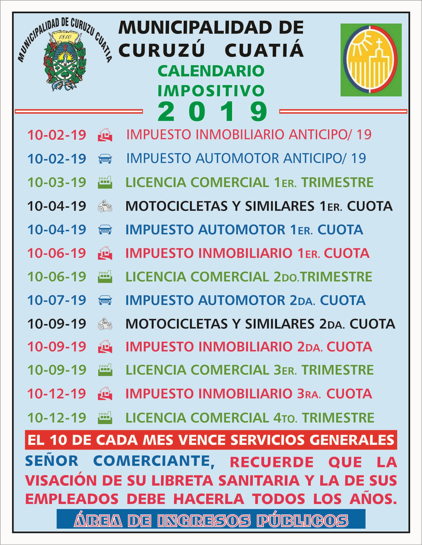 Calendario Impositivo 2019