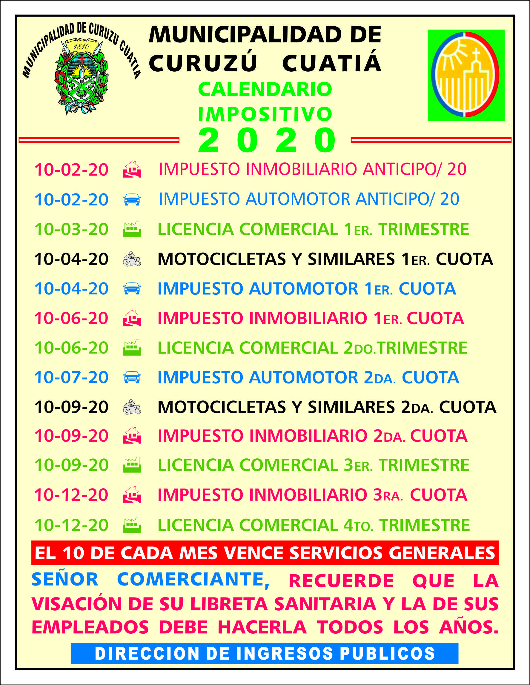 Calendario Impositivo 2020