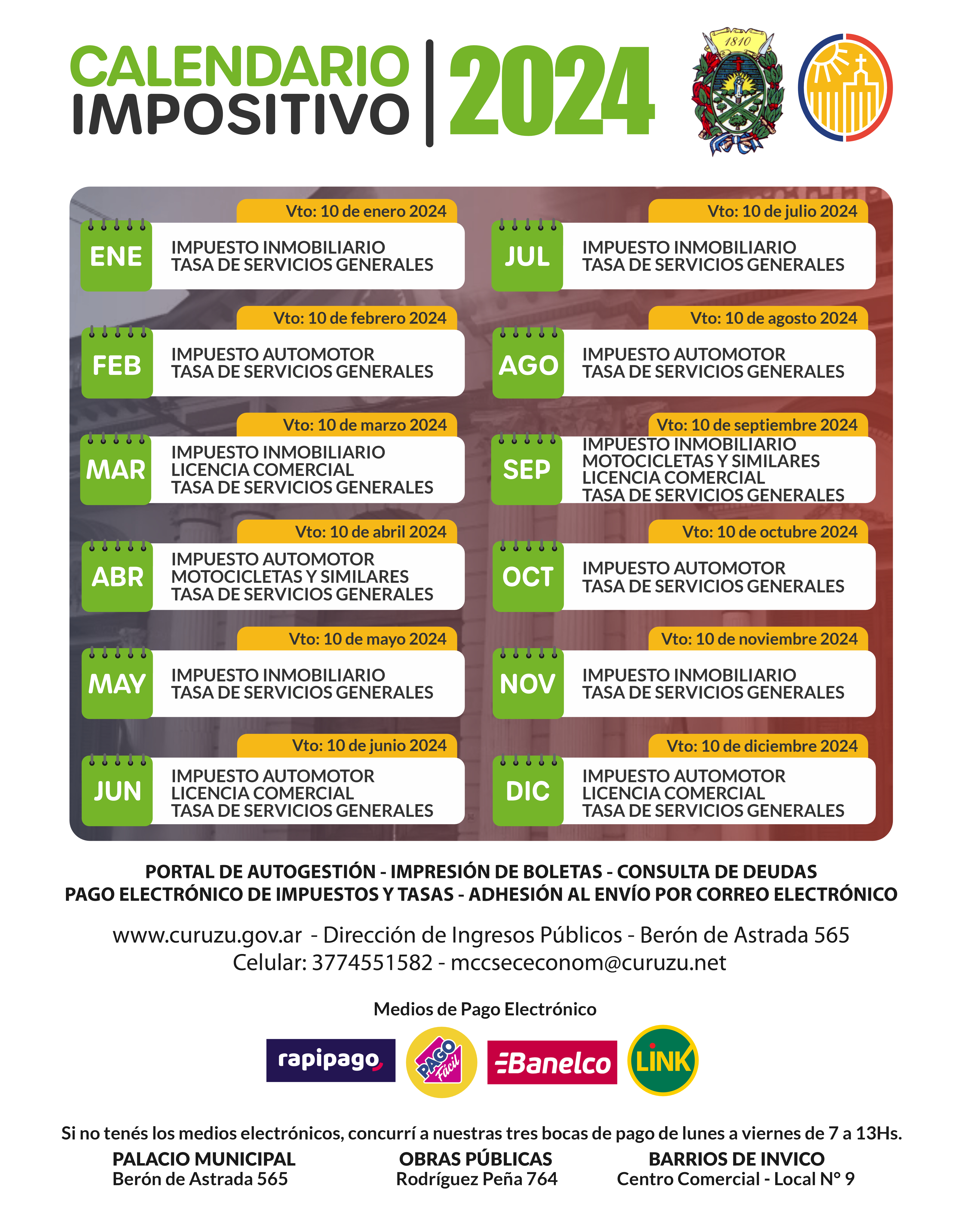 Impuestos Calendario 2024
