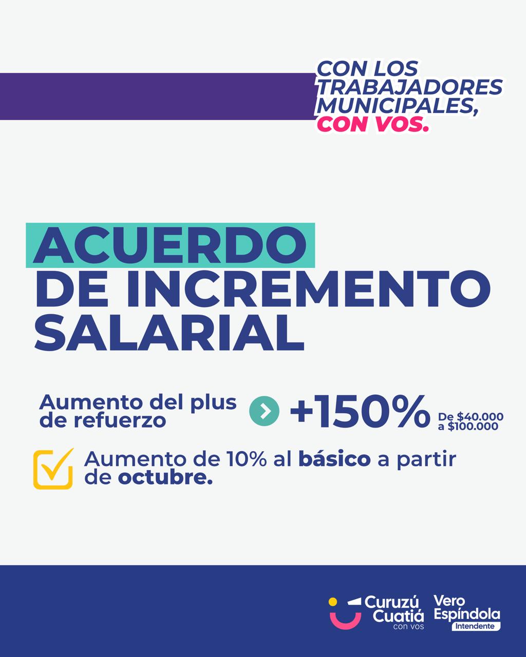 EL MUNICIPIO ACORDÓ UN NUEVO INCREMENTO SALARIAL PARA LOS TRABAJADORES MUNICIPALES